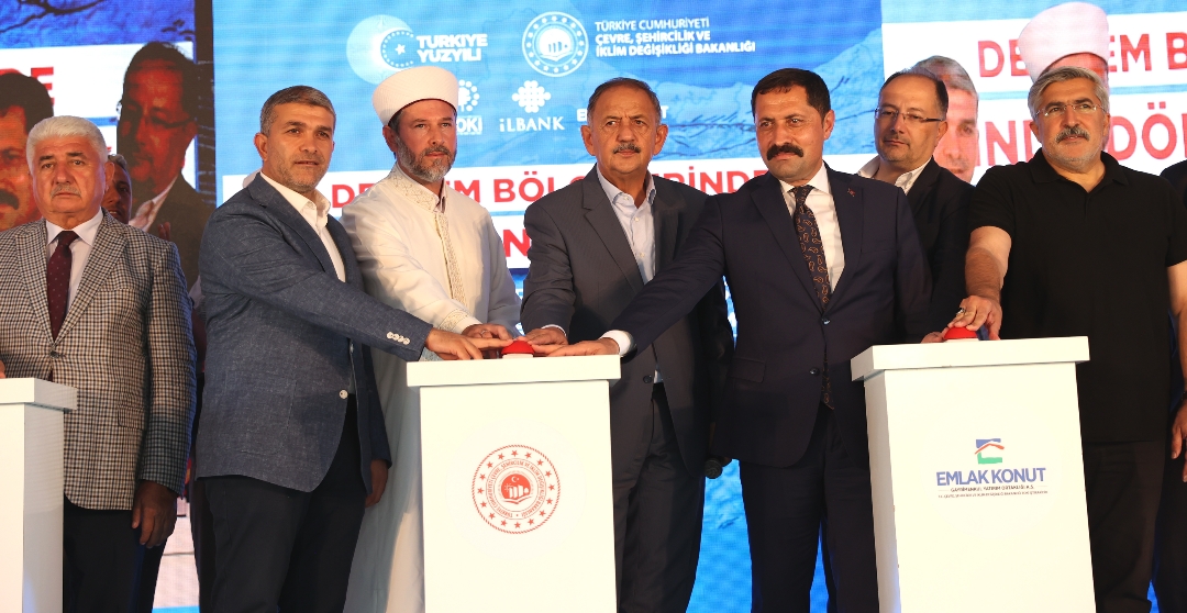 BAKAN ÖZHASEKİ, YAPIM VE DÖNÜŞÜM OFİSİ AÇILIŞI VE KENTSEL KONUT TEMEL ATMA