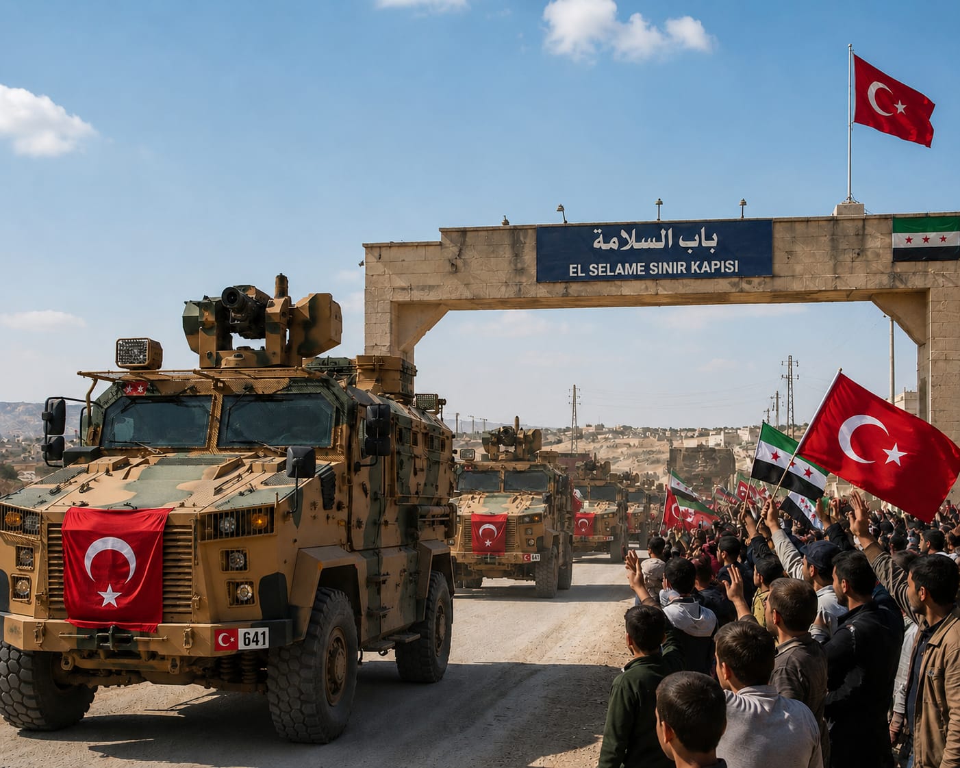 TÜRK SİLAHLI KUVVETLERİNE SURİYE'DE COŞKULU KARŞILAMA!