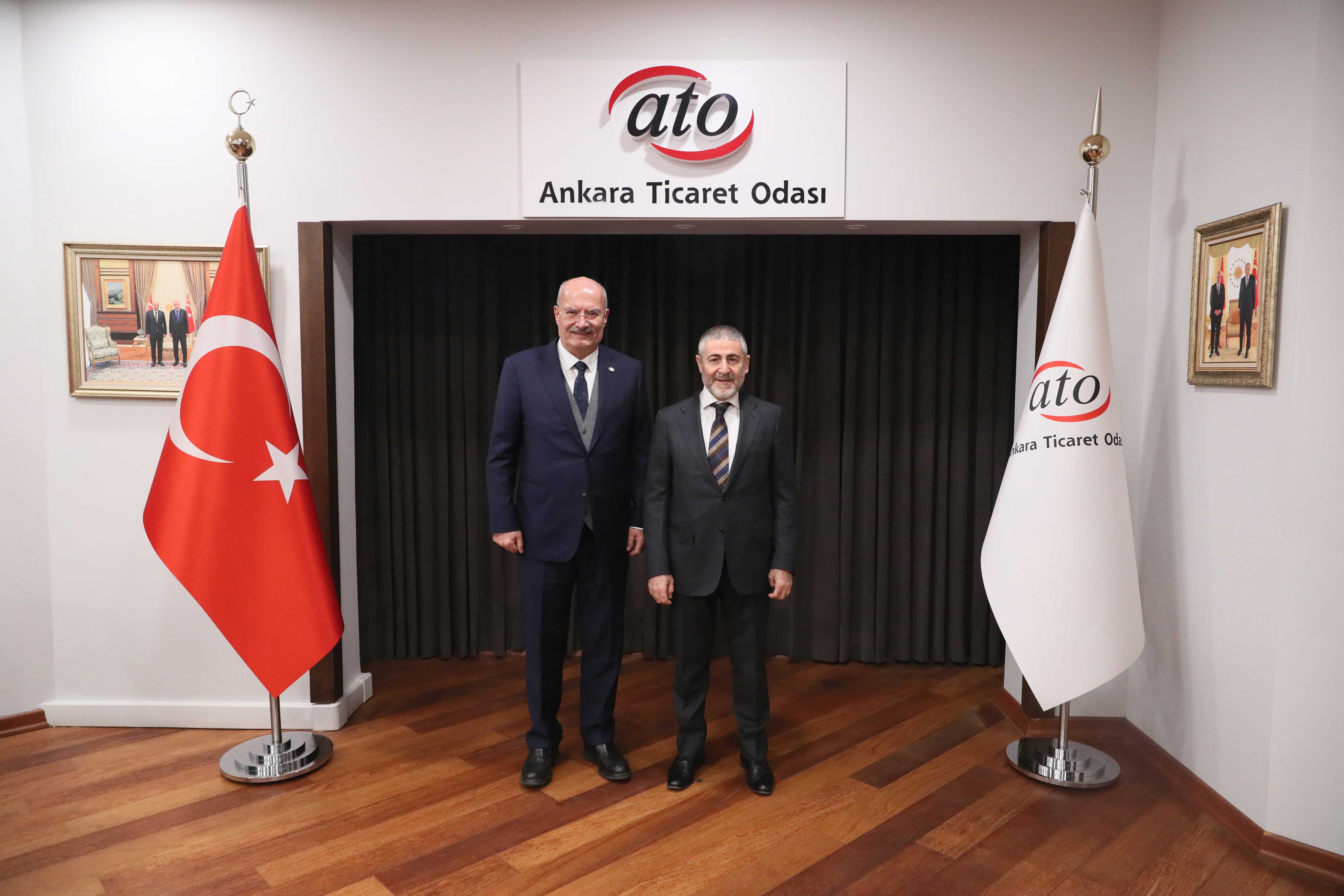 ATO BAŞKANI BARAN,FİNANSMANA ERİŞİM SIKINTISINI HAZİNE VE MALİYE BAKANI NEBATİ’YE AKTARDI…